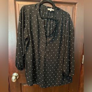 Philosophy Black and White Polka Dot Blouse